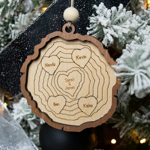 Wood Slice Family Christmas Ornament, Personalized Family Christmas Ornament, Christmas Gifts for Mom, Gift for Family, Grandmother Gift image 10