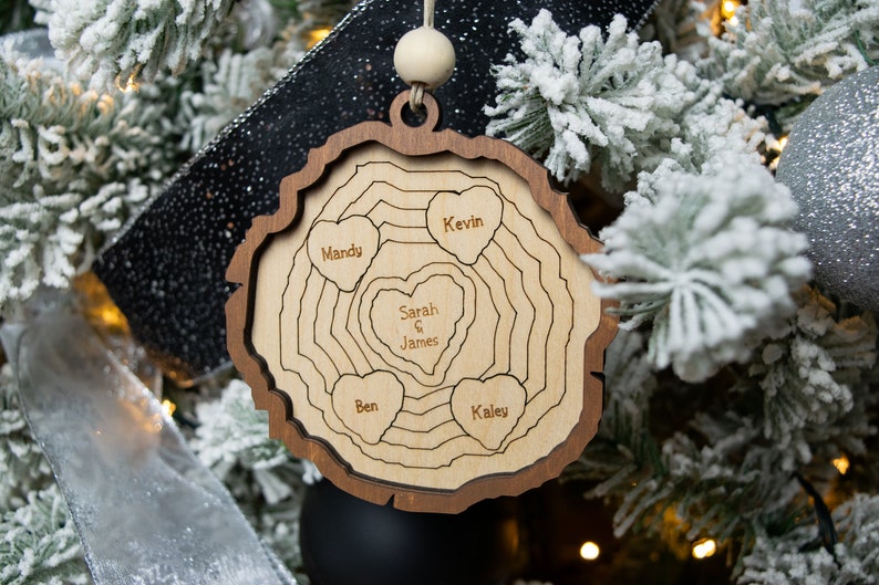 Wood Slice Family Christmas Ornament, Personalized Family Christmas Ornament, Christmas Gifts for Mom, Gift for Family, Grandmother Gift image 10
