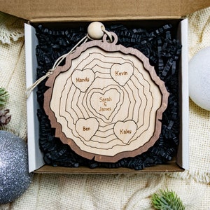 Wood Slice Family Christmas Ornament, Personalized Family Christmas Ornament, Christmas Gifts for Mom, Gift for Family, Grandmother Gift image 7