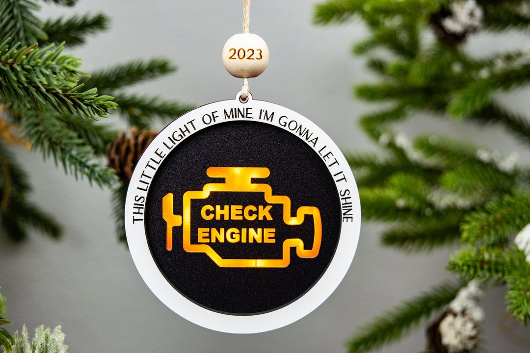 Check Engine Light Ornament, Funny Gifts, Gag Gifts, Gag Christmas