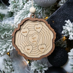 Wood Slice Family Christmas Ornament, Personalized Family Christmas Ornament, Christmas Gifts for Mom, Gift for Family, Grandmother Gift image 8