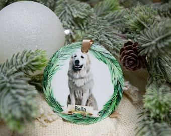 Great Pyrenees Ornament, Great Pyrenees Gifts, Custom Pet Ornament, Personalized Pet Ornament, Custom Dog Ornament, Christmas Ornaments Dogs