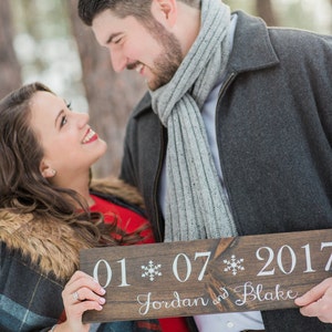 Wedding Date Sign - Winter Wedding Sign- Winter Wedding Decor- Wedding Sign- Wedding Signage- Engagement Photo Prop- Wedding Photo Prop