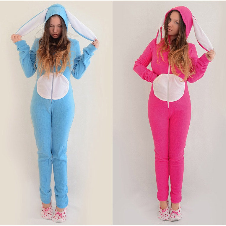 Animal KIGURUMI adult fleece bodysuit pajamas bunny Etsy