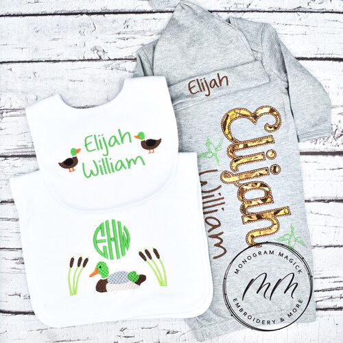 Hunting Themed Baby Gown Personalized Baby Gown Monogrammed Etsy