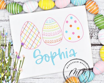 Personalized Easter Egg Shirt, Embroidered Bunny Outfit