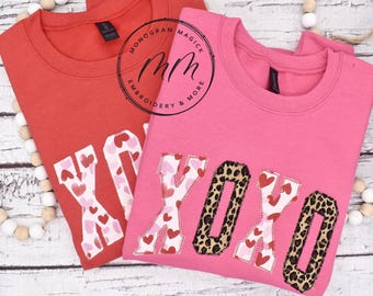 Embroidered XOXO Valentines Day Sweatshirt