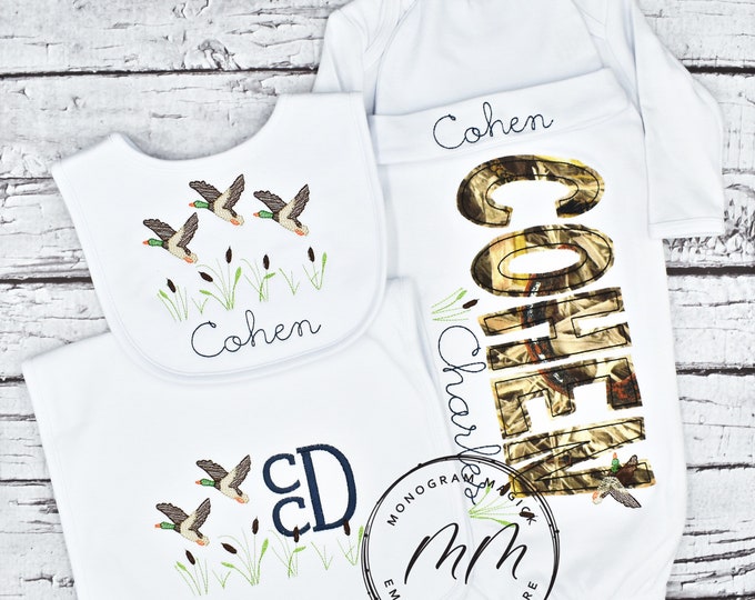 Hunting Themed Baby Gown Personalized Baby Gown Monogrammed Etsy