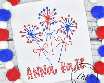 Personalized Patriotic Fireworks Kids Shirt, Independence Day