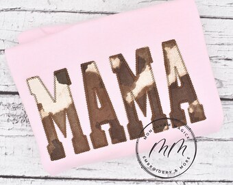 Embroidered Cowhide Mama Sweatshirt, Mothers Day Gift