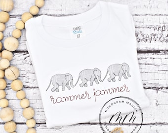 Personalized Elephant Sketch Shirt, Alabama Roll Tide, Childrens Mascot