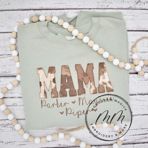 Cowhide Mama Sweatshirt, Mama Embroidered Sweatshirt, Sweatshirt, Mothers Day, Personalized Sweatshirt, Cow Mama Sweatshirt