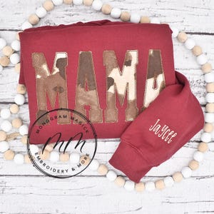 Cow Print Mama Sweatshirt, Mama Embroidered Sweatshirt, Sweatshirt, Mothers Day, Personalized Sweatshirt, Mama Cow Print Sweatshirt
