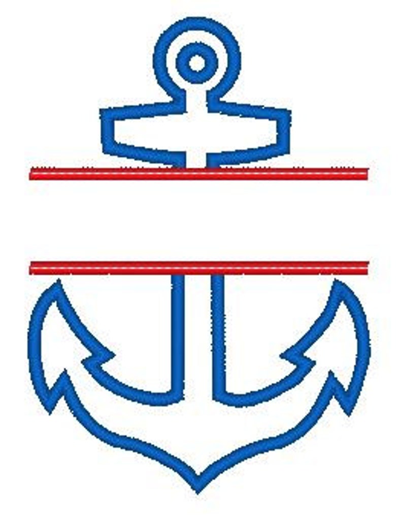 split anchor digital applique design nautical sailing etsy