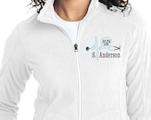 Personalized Nurse Jacket, Fleece Full Zip Jacket, RN, LPN Monogram Apparel