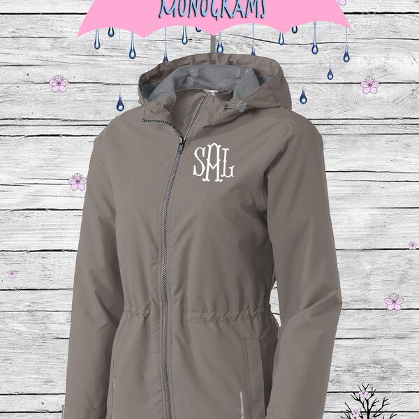 Monogram Rain Jacket Etsy