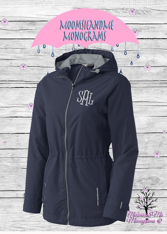Monogrammed raincoat top