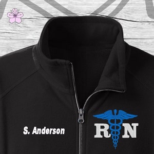 RN Jacket, Ladies Full Zip Fleece, RN Graduate Gift 4 afbeelding 4