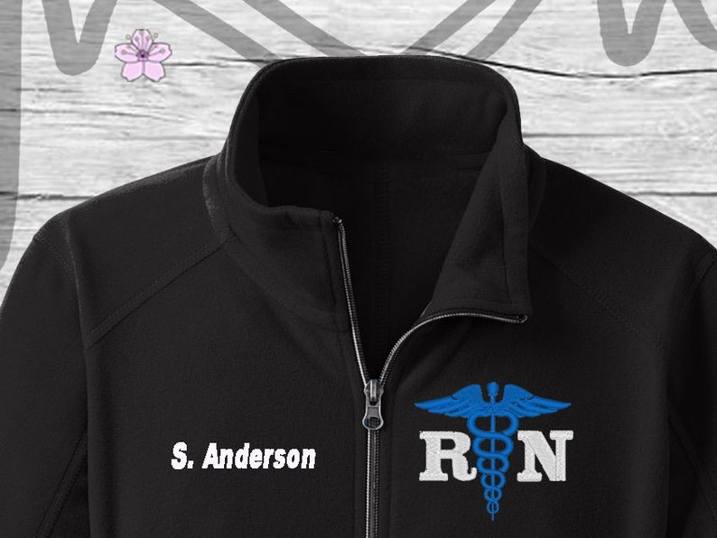 RN Jacket, Ladies Full Zip Fleece, RN Graduate Gift 4 afbeelding 4