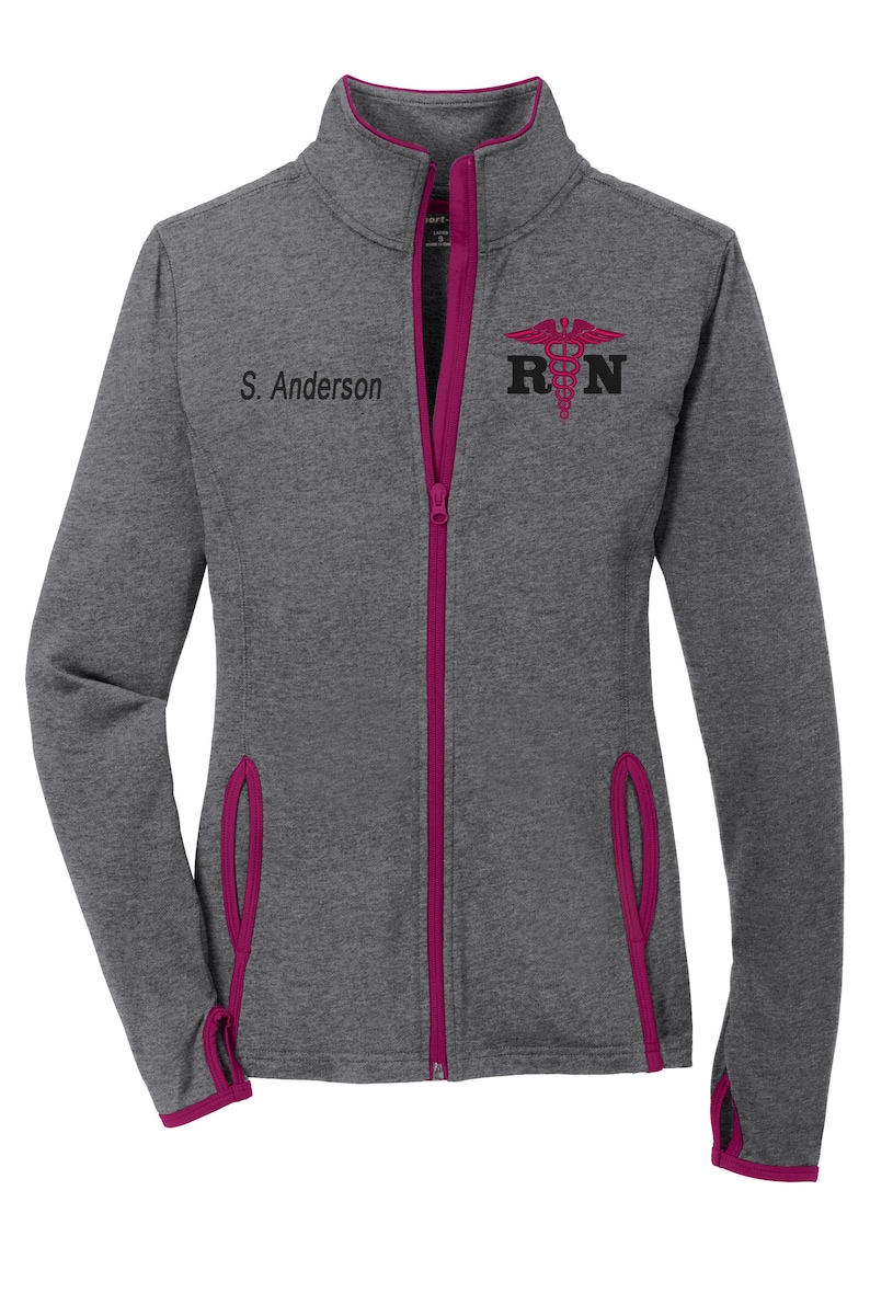 RN Nurse Jacket Full Zip Fleece Monogram Radiology 4 Etsy