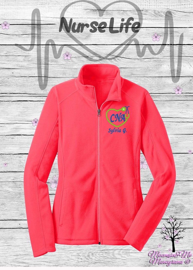 CNA Jacket RN LPN Personalized Gift 3 Coral