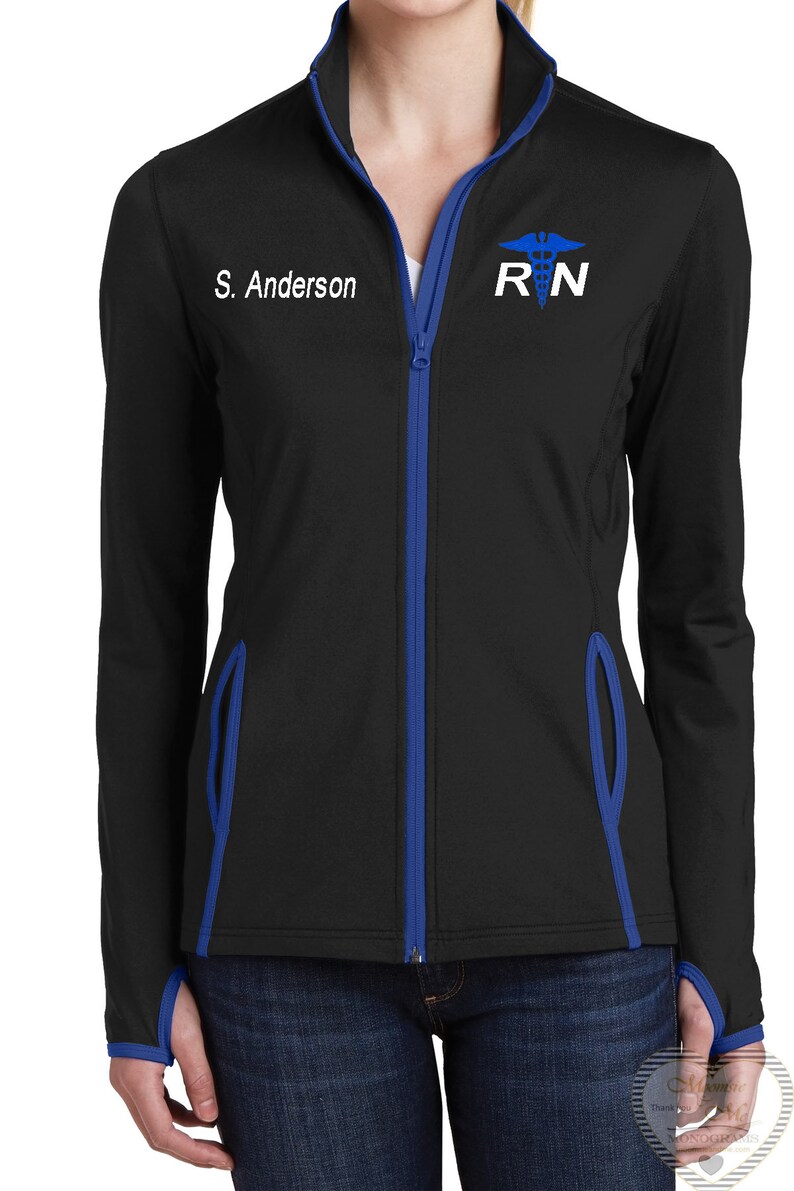RN Nurse Jacket Full Zip Fleece Monogram Radiology 4 Etsy