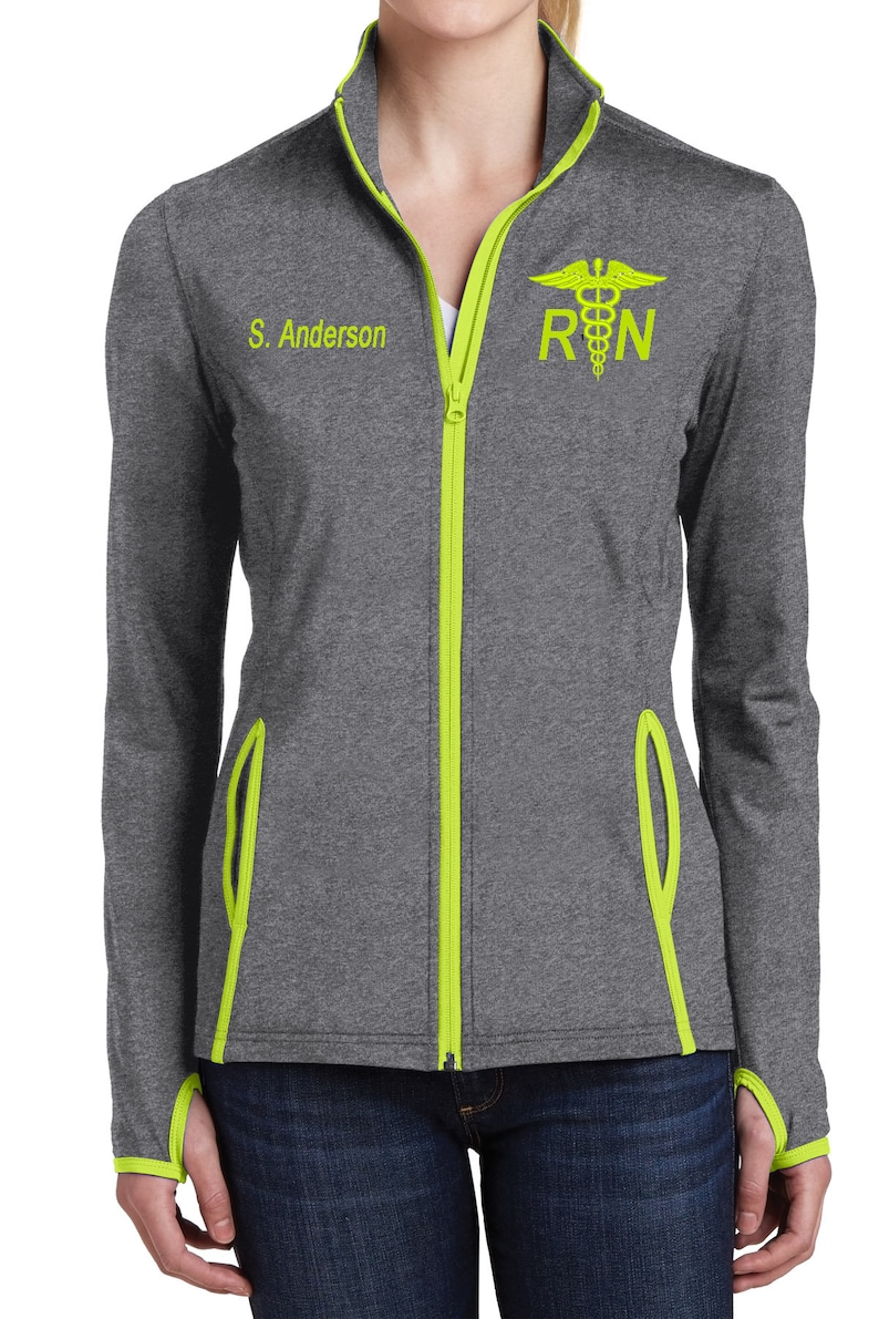 RN Nurse Jacket Full Zip Fleece Monogram Radiology 4 Etsy