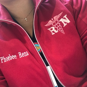 Nurse Jacket, RN Full Zip, Personalized Ladies, LPN 4