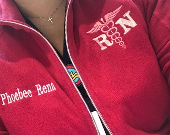 Chaqueta de enfermera, RN Full Zip, Damas personalizadas, LPN 4