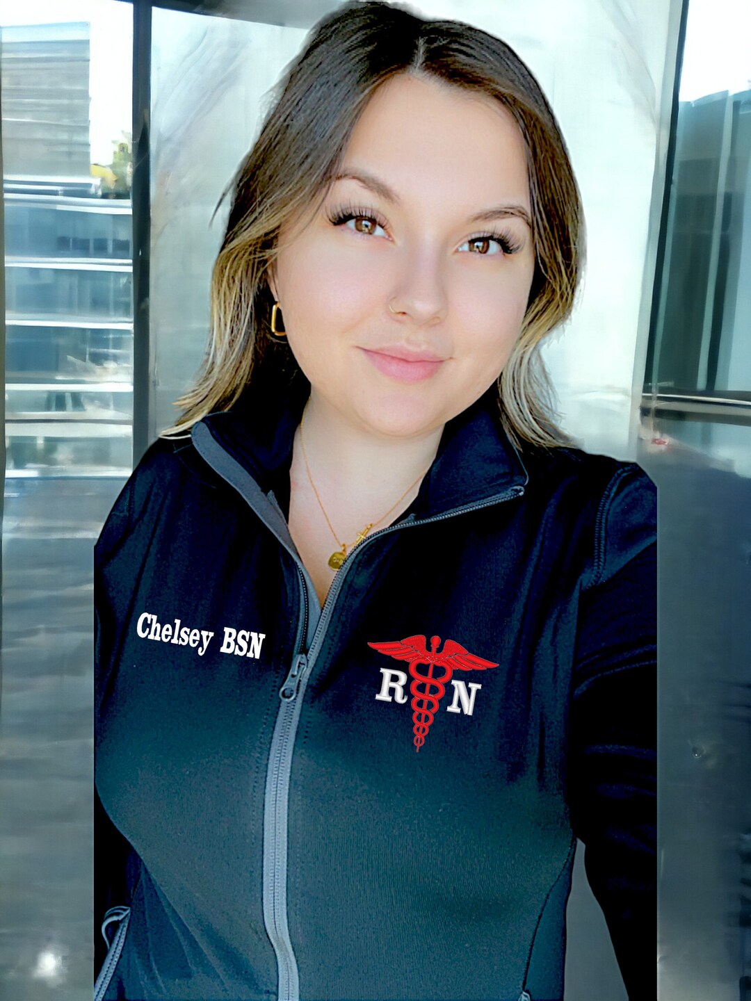 RN Nurse Jacket , Full Zip Fleece, Monogram Radiology 4 Etsy