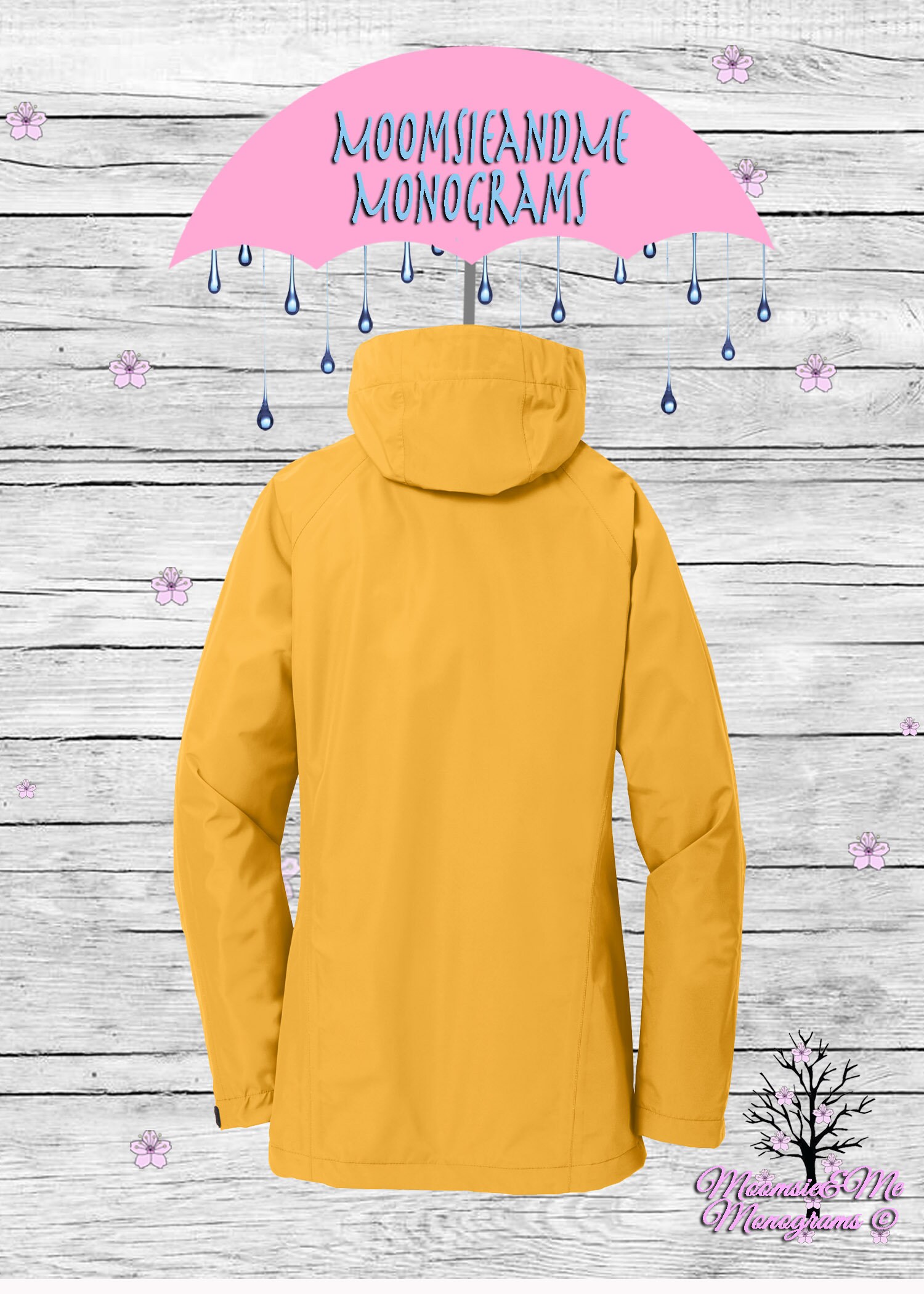 Yellow monogrammed deals rain jacket