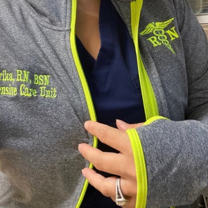 Personalized Nurse Jacket - Nurse Custom Gift - Gift for Graduation - Monogram Medical Jacket- Embroidered Gift - 4