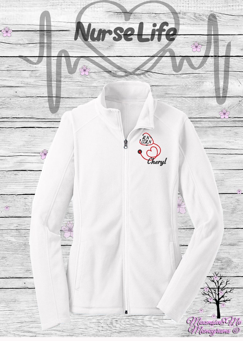 Nurse Full Zip Jacket Nurse Custom RN Personalized Nurse Etsy