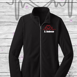 RN Personalized Jacket, Full Zip Jacket, Ladies Fleece Jacket 19