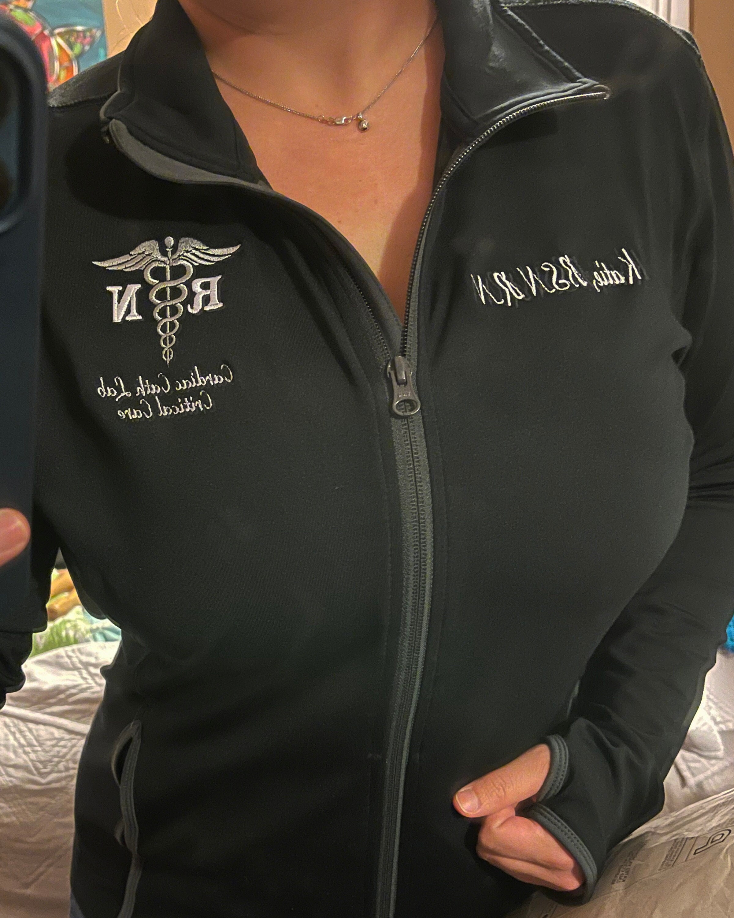 RN Nurse Jacket Full Zip Fleece Monogram Radiology 4 Etsy