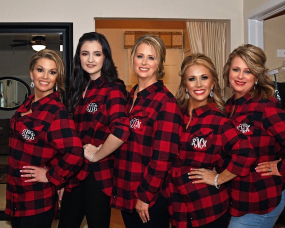 flannel bridal party shirts