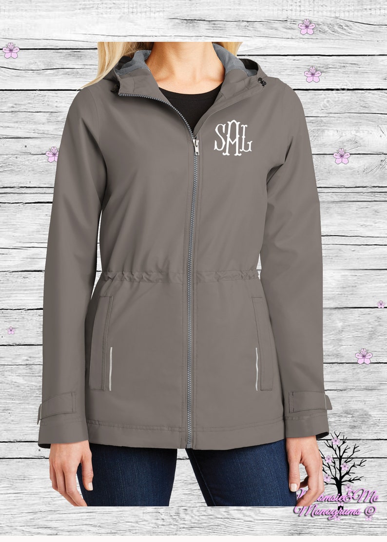Monogram Raincoat Personalized Rain Coat Ladies Rain Jacket Etsy
