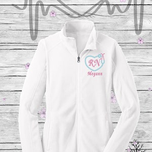 Nurse Stethoscope Jacket, Full Zip, Fleece Jacket, Medical Apparel, Nurse Gift 3fs