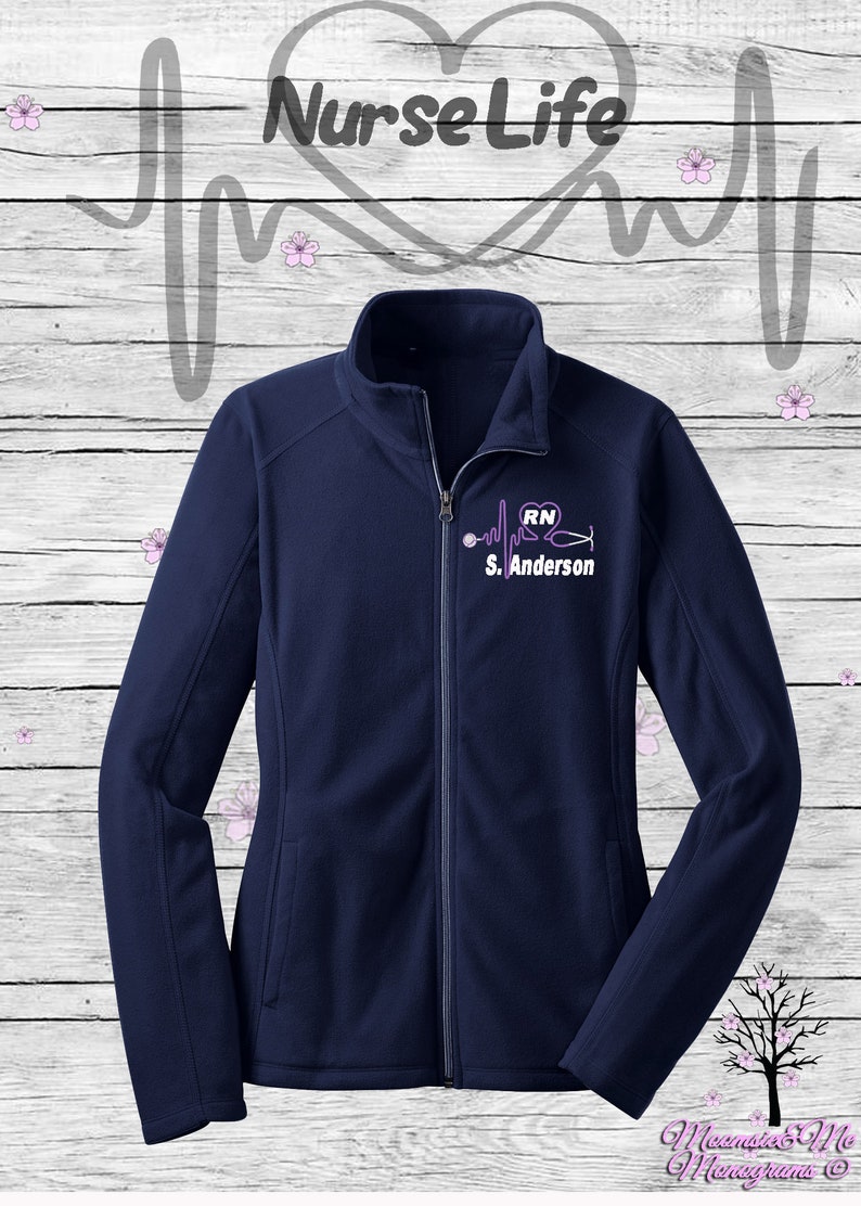 RN Full Zip Jacket Nurse Apparel RN Personalized Jacket 1 Etsy