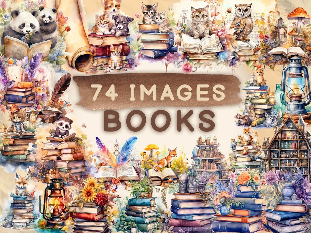 74 Fairytale Books Clipart Bundle Book Clipart Commercial - Etsy