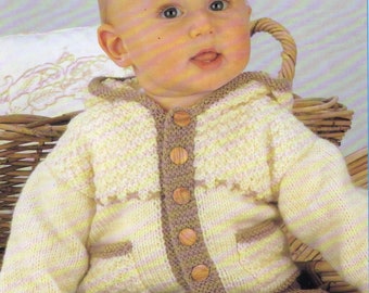 Knit Baby Jacket Pattern /  Knit Hooded Jacket Pattern / Toddler Knit Pattern / Toddler Hooded Jacket Pattern