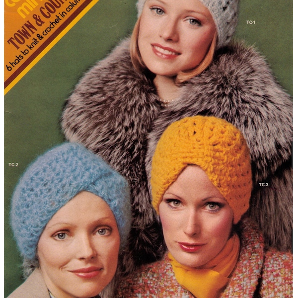 Turban Hat Pattern 6 Hat Patterns Crochet and Knit PDF