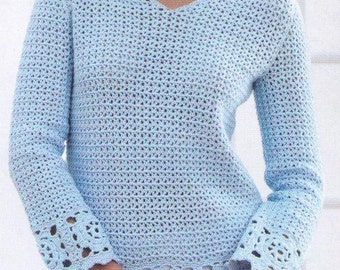 PDF Crochet Sweater Pattern /Women Sweater Pattern Sizes 32-40