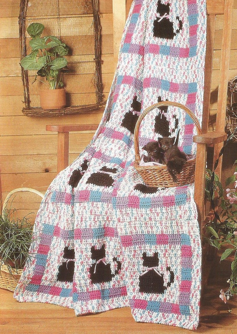 PDF Crochet Afghan Pattern Lap Afghan Pattern Throw Cats Etsy