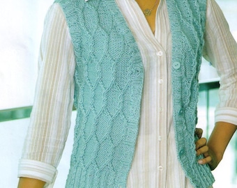 Women Knit Vest Pattern  Small, Medium, Large Instant Download
