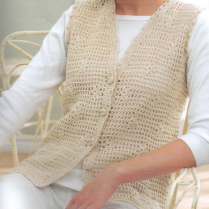 PDF Women Crochet Vest Pattern /Women Vest Pattern/Sizes Bust 32-42