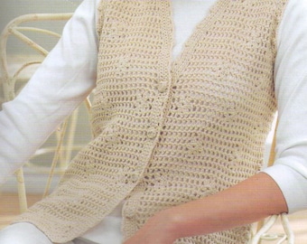 PDF Women Crochet Vest Pattern /Women Vest Pattern/Sizes Bust 32-42