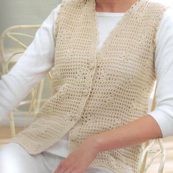 PDF Women Crochet Vest Pattern /Women Vest Pattern/Sizes Bust 32-42