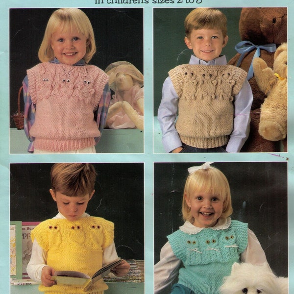 PDF Child Vest Knitting Pattern Ages 2-8 Girl Vest Boy Vest Children Vest Toddler Vest