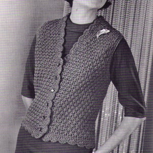 PDF - Women Vest Crochet Pattern  Bust Sizes 30 to 44 inches Instant Download